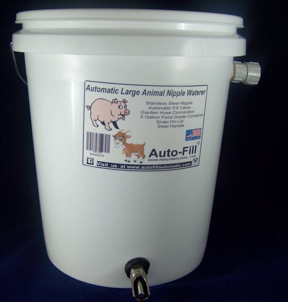 Auto-Fill© Automatic Large Animal Nipple Waterer Garden Hose Connection - Pig Goat Sheep