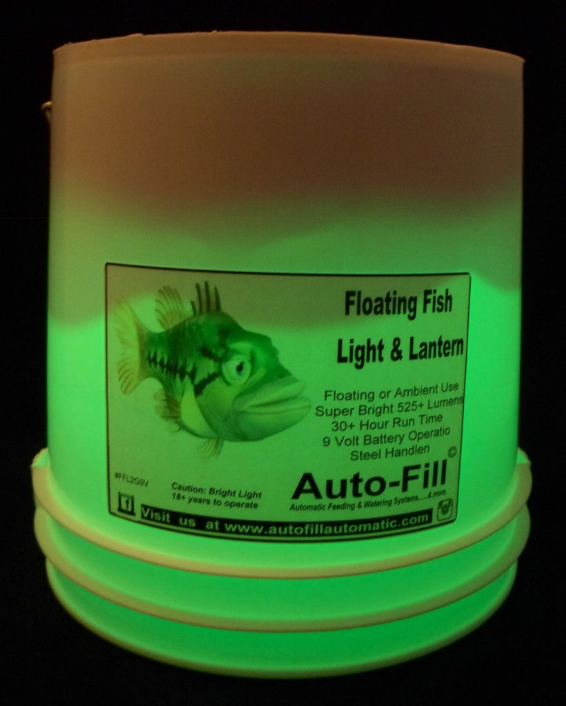 Floating Fish CRAPPIE  Attracting Light & Lantern, 2 Gallon by Auto-Fill©